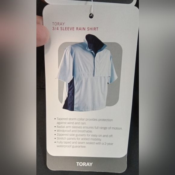 NWT Men's Black/Off White MacGregor Golf Tourney Brand Rain Shirt Size Large - Picture 7 of 10